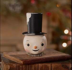Bethany Lowe Michelle Lauritsen Mr Snowman Container Christmas Decor NEW